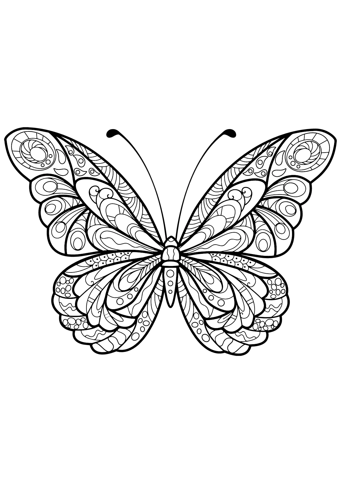 Colorear Mariposas para niños (Página para imprimir para niños)