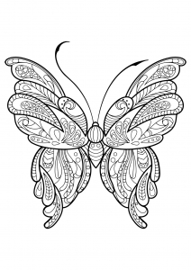 Dibujo gratuito de Mariposa para imprimir y colorear