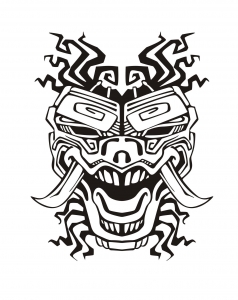 Máscara de inspiración inca/azteca