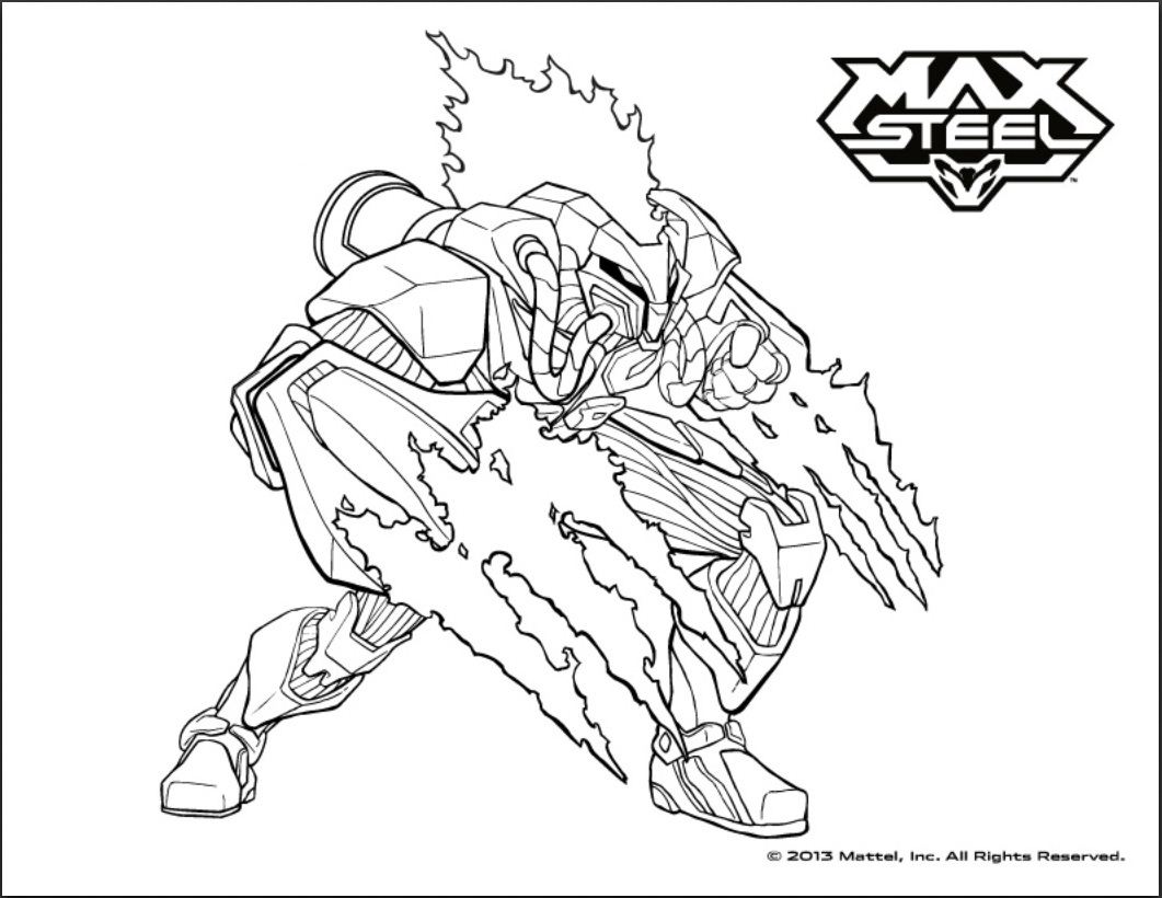 Max Steel imagen para imprimir y colorear