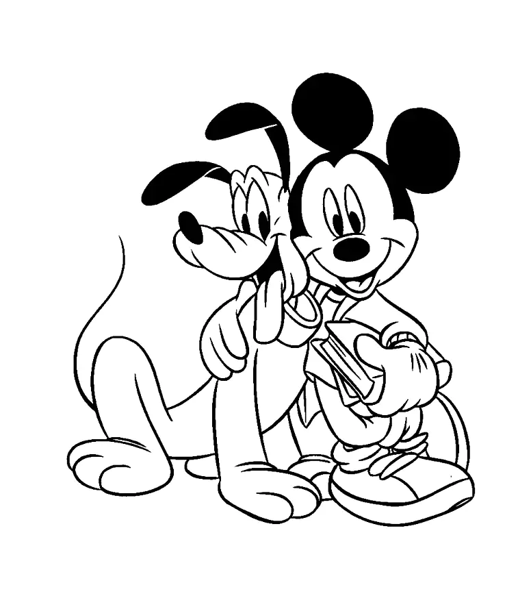 Simple Dibujos para colorear de Mickey y sus amigos para imprimir y colorear (Art Coloring pages for kids)