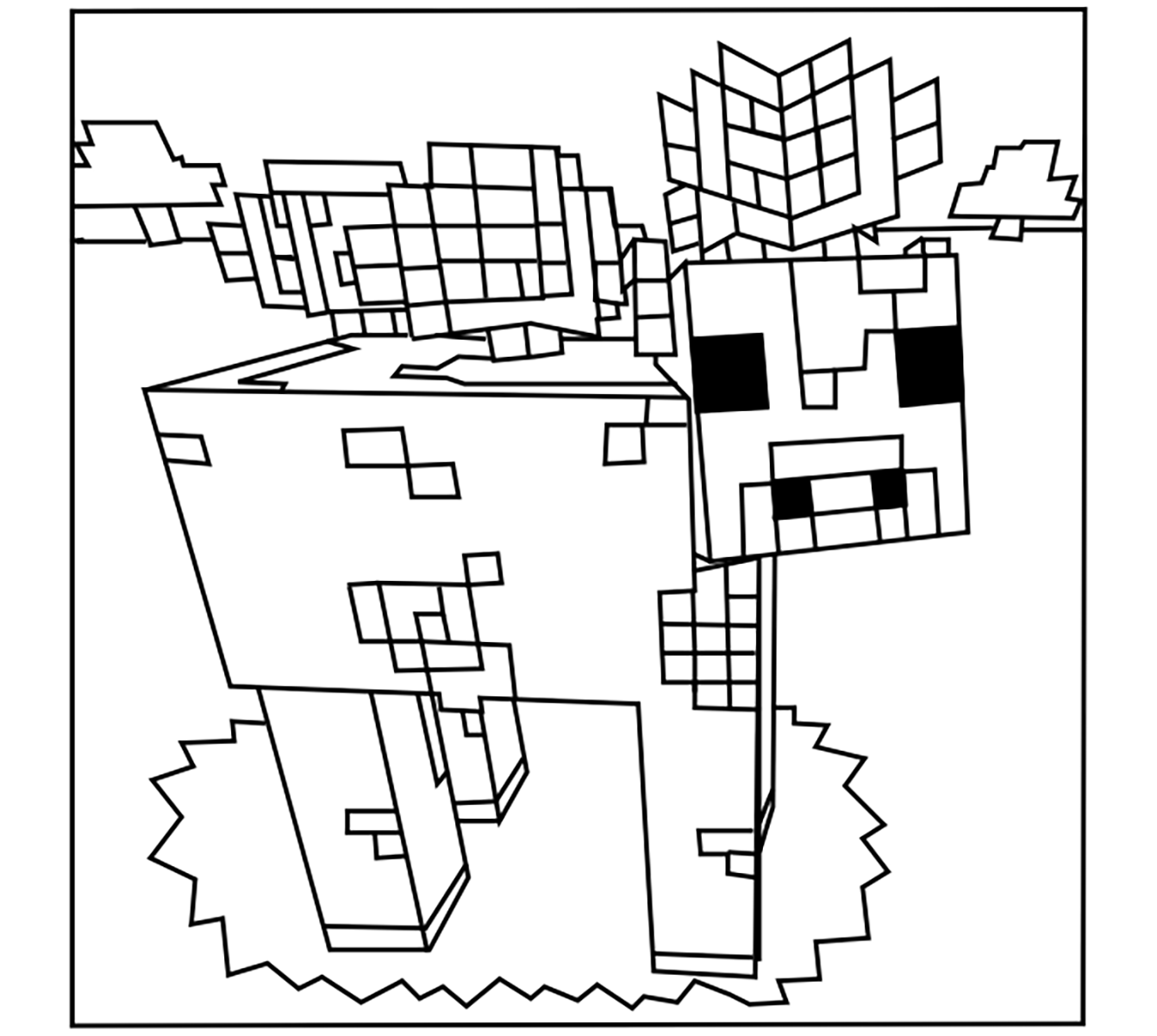 animais2  Minecraft dibujos, Páginas para colorear, Dibujos animados para  pintar