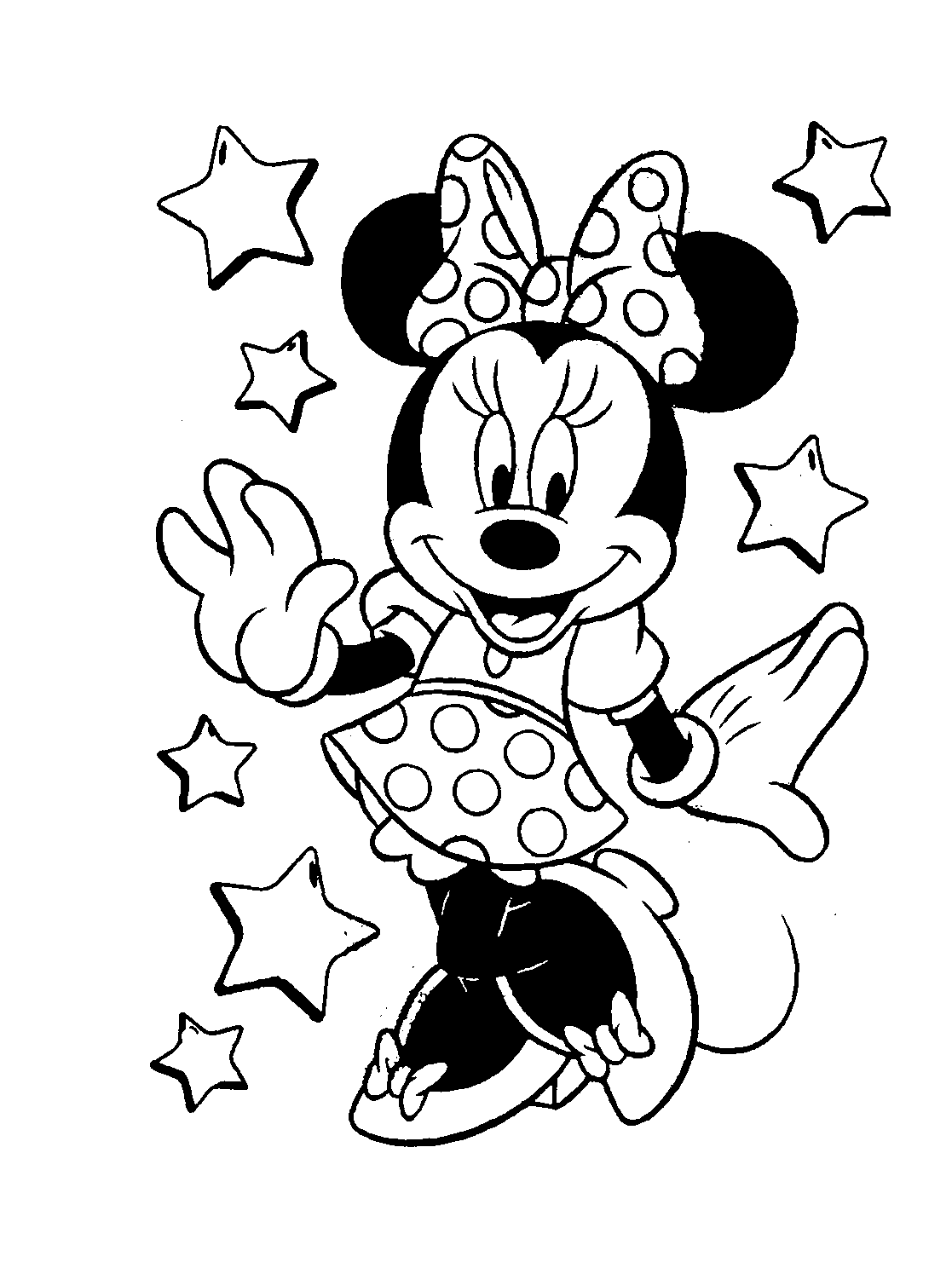 ¡Estrellas alrededor de la estrella Minnie Mouse!