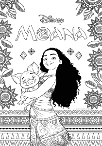 Páginas para colorear de Moana para niños