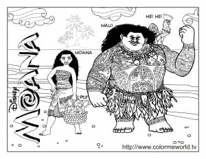 Imagen de Moana para descargar y colorear