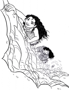 Dibujo gratis de Moana para imprimir y colorear