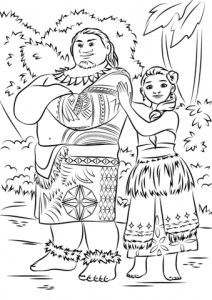 Páginas para colorear de Moana para niños