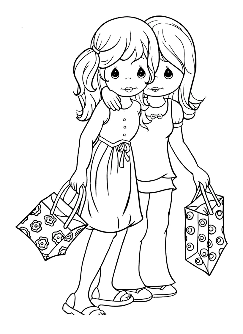 Páginas imprimibles para colorear de Precious Moments para niños (Momentos preciosos)