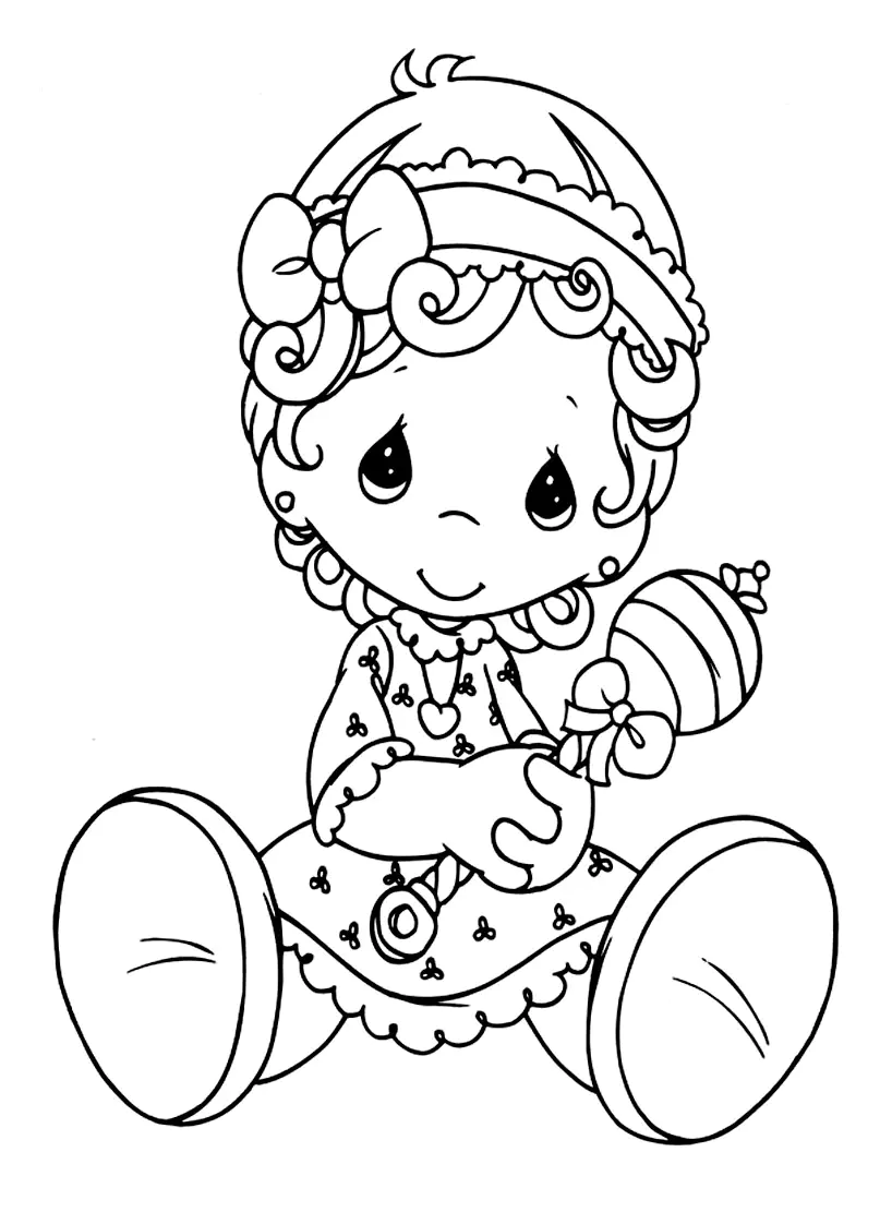 Dibujo de Precious Moments para imprimir y colorear (Momentos preciosos)