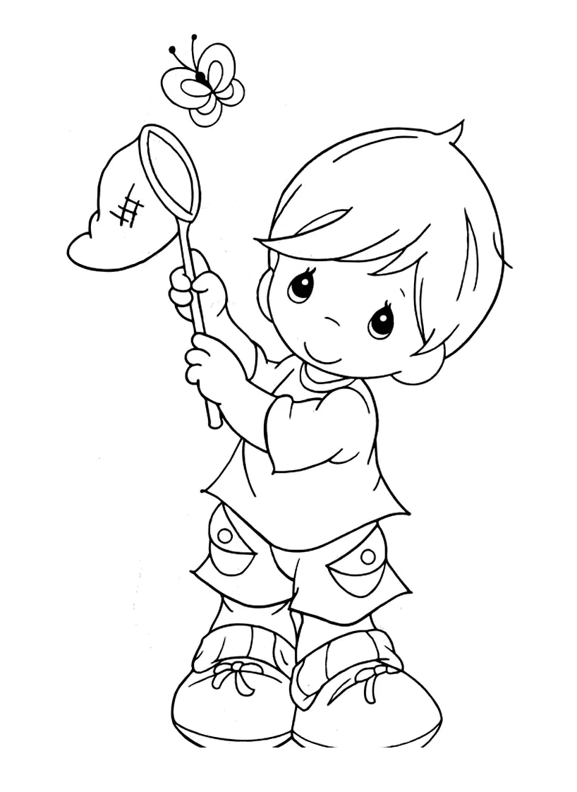 Dibujo de Precious Moments para imprimir y colorear (Momentos preciosos)