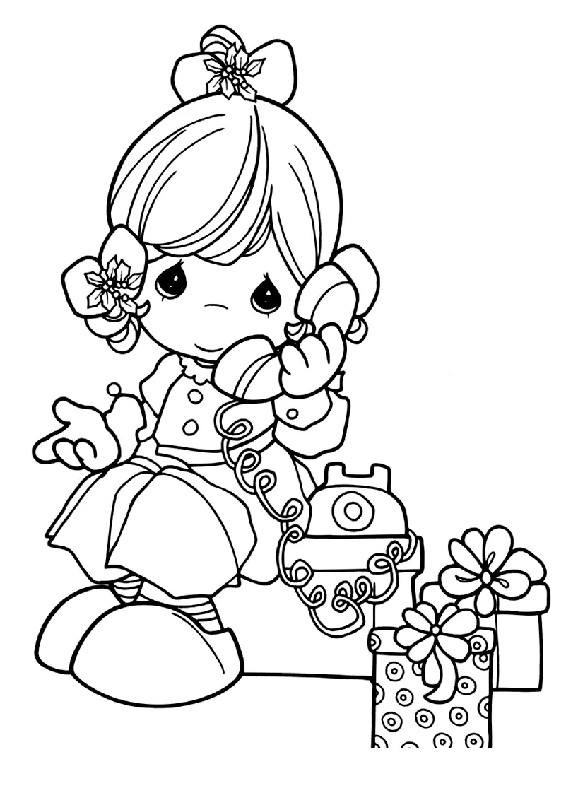 Dibujo gratis de Precious Moments para descargar y colorear (Momentos preciosos)