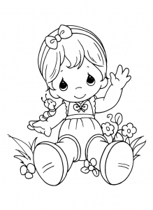 Dibujo gratis de Precious Moments para descargar y colorear