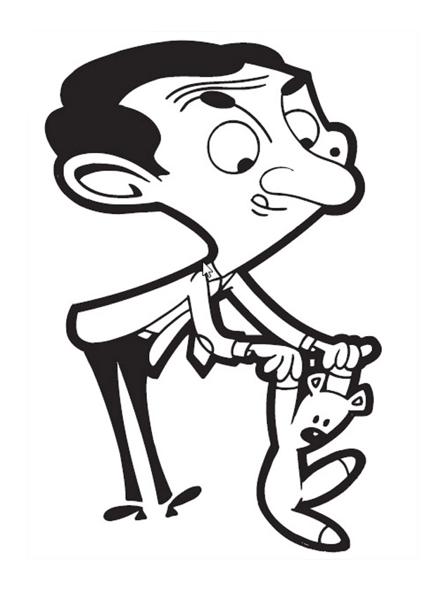Mr Bean con su querido osito de peluche