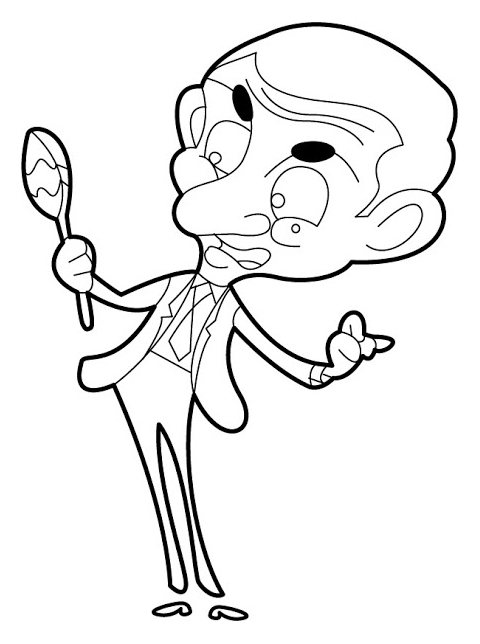 Dibujo de Mr Bean para imprimir y colorear