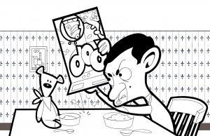 Páginas para colorear de Mr Bean para niños