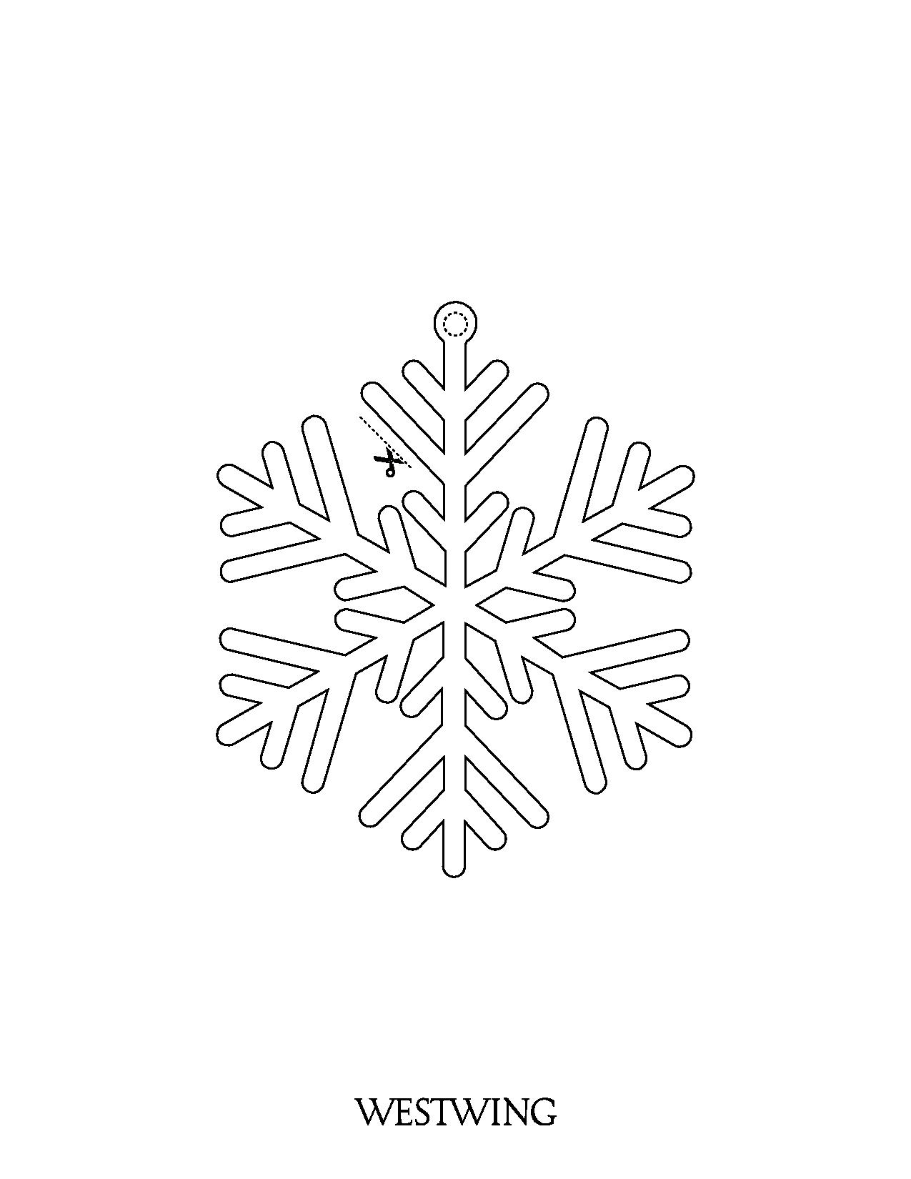 Copo de nieve para recortar - Navidad - Dibujos para colorear para niños