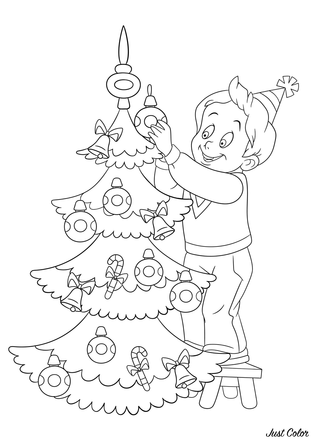 Árbol de Navidad - Navidad - Just Color Niños : Dibujos para colorear para  niños