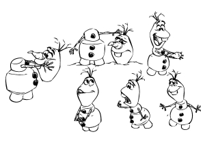 Página para colorear de Olaf de Frozen para niños
