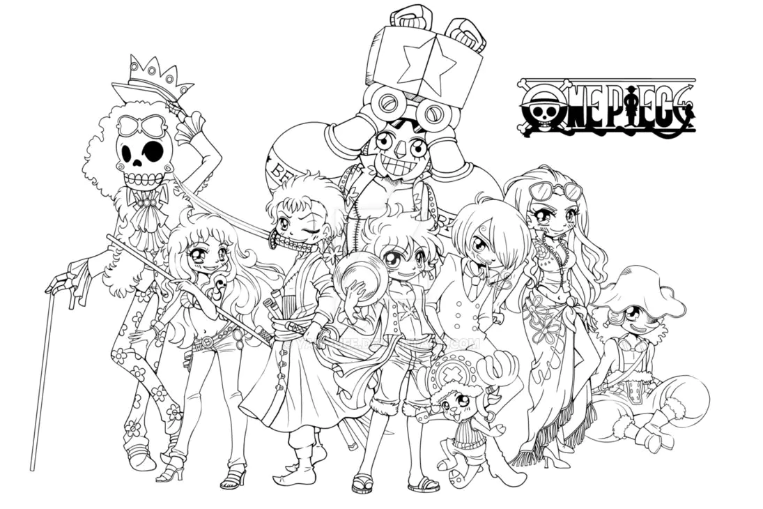Preciosa página para colorear de One Piece