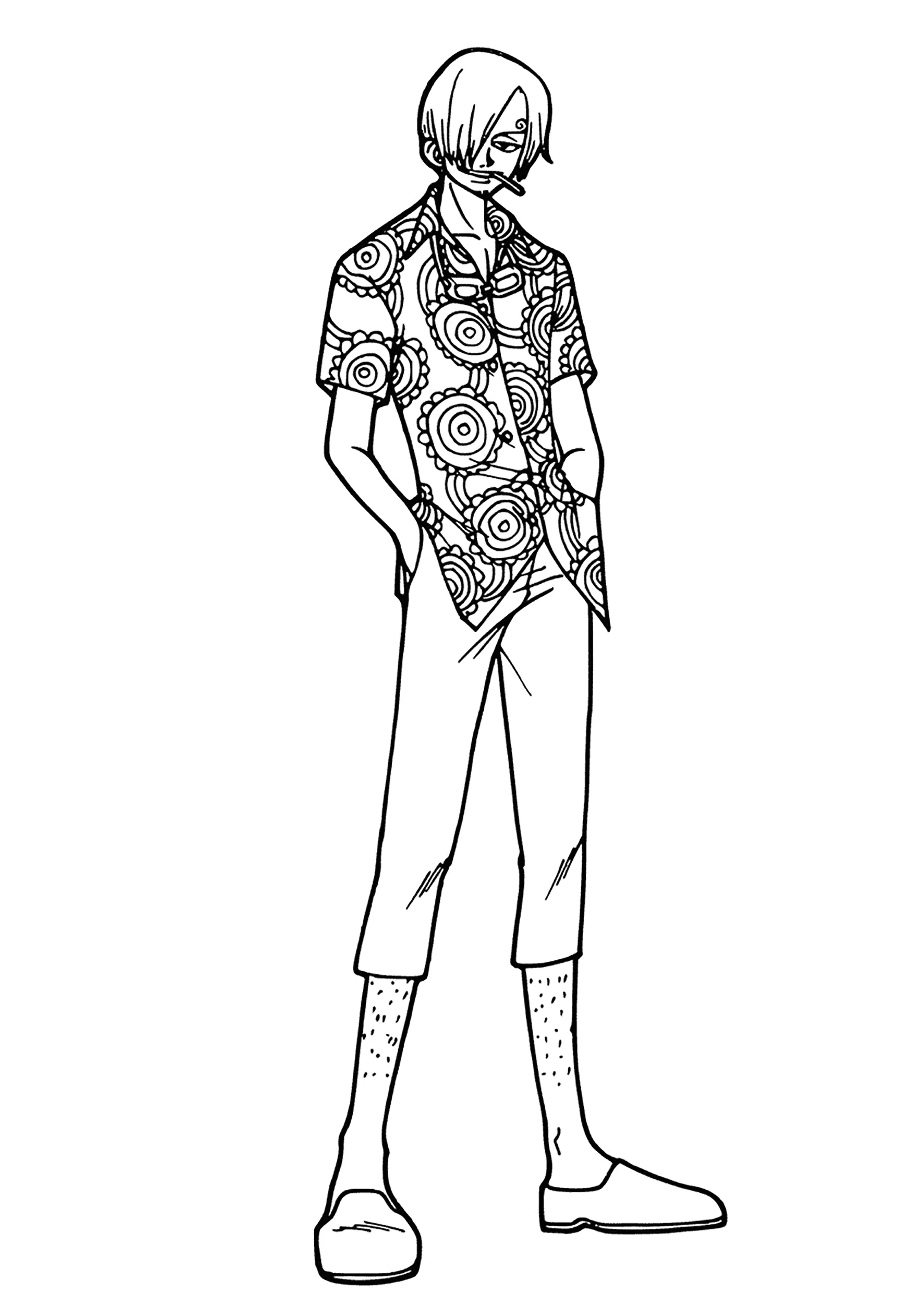 Carácter masculino (Página de One Piece para imprimir para niños)