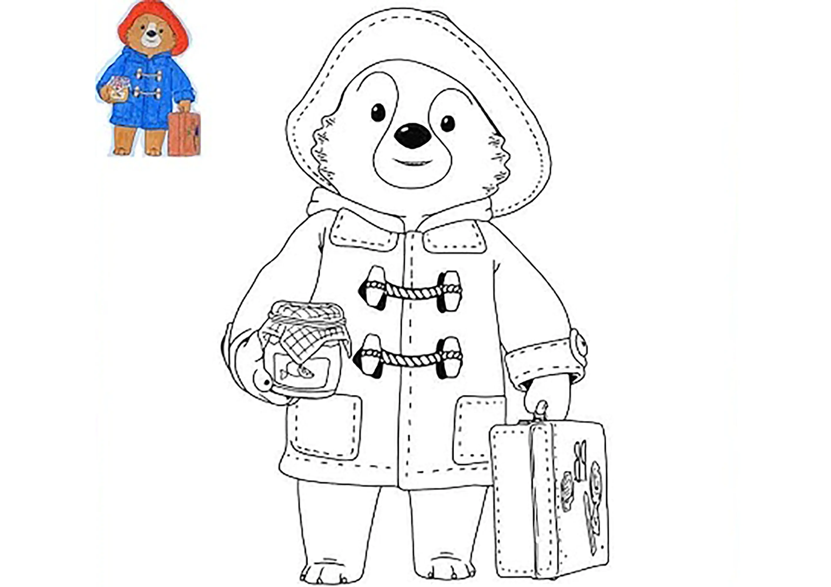 Dibujos para colorear para niños gratis de oso-paddington (Oso Paddington)