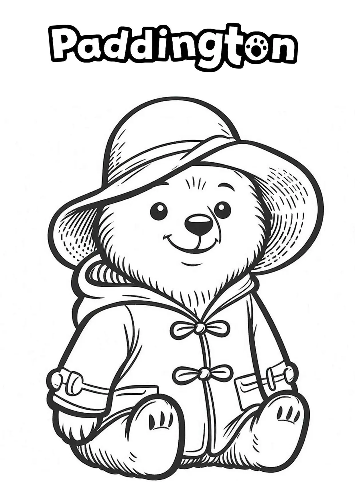 Dibujos para colorear para niños gratis de oso-paddington (Oso Paddington)