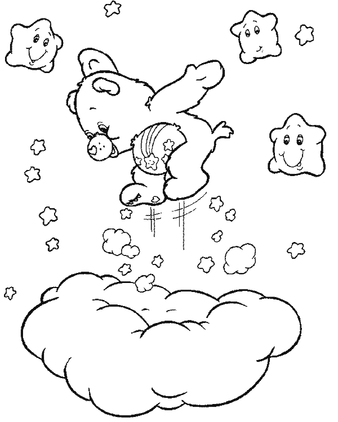 El adorable Osos Amorosos en una nube, con su novia de protagonista - Osos  Amorosos - Dibujos para colorear para niños