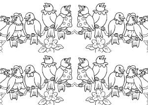 Dibujos para colorear gratis de Pájaros para niños