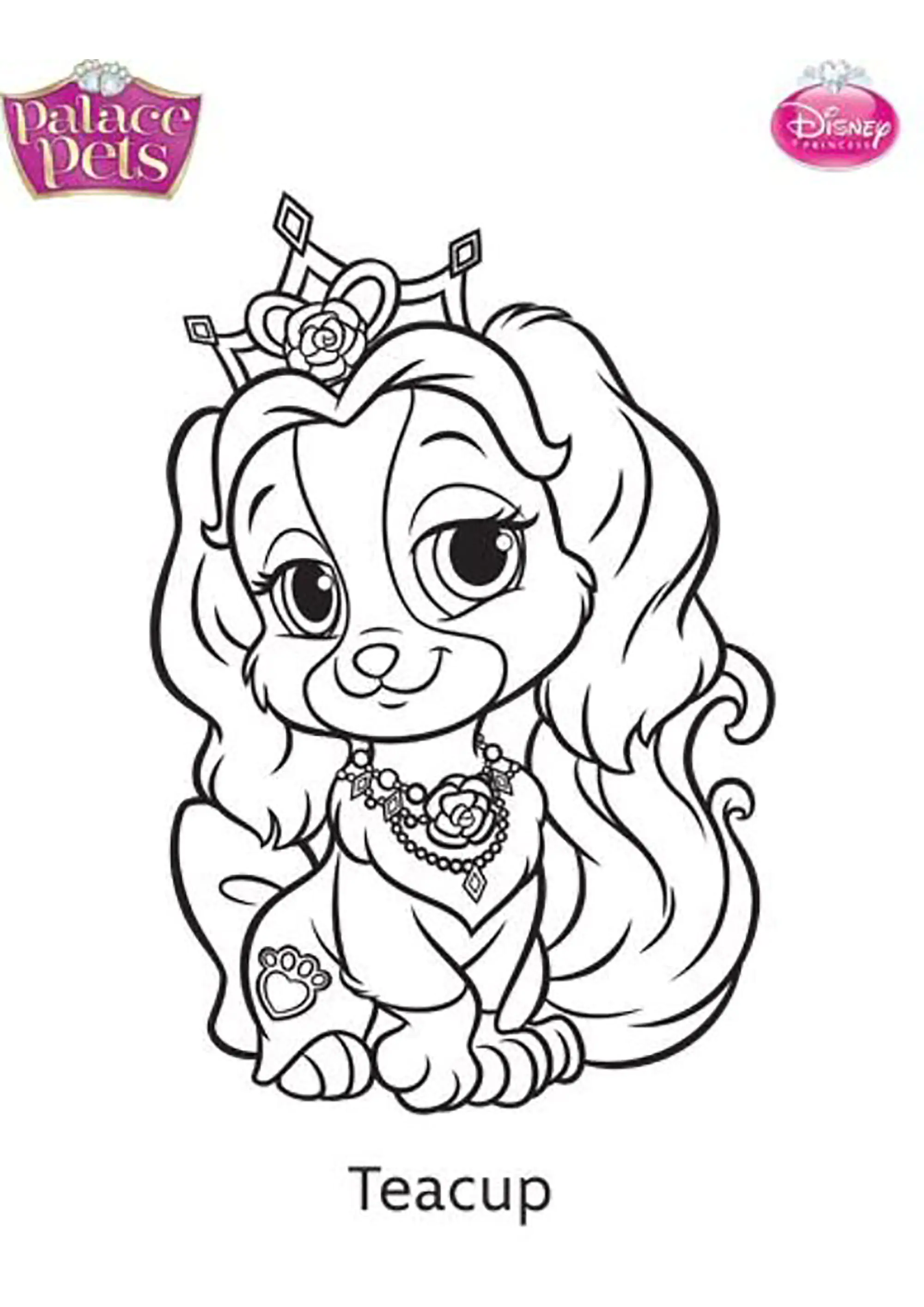 Taza de té (Página de Palace Pets para imprimir para niños)