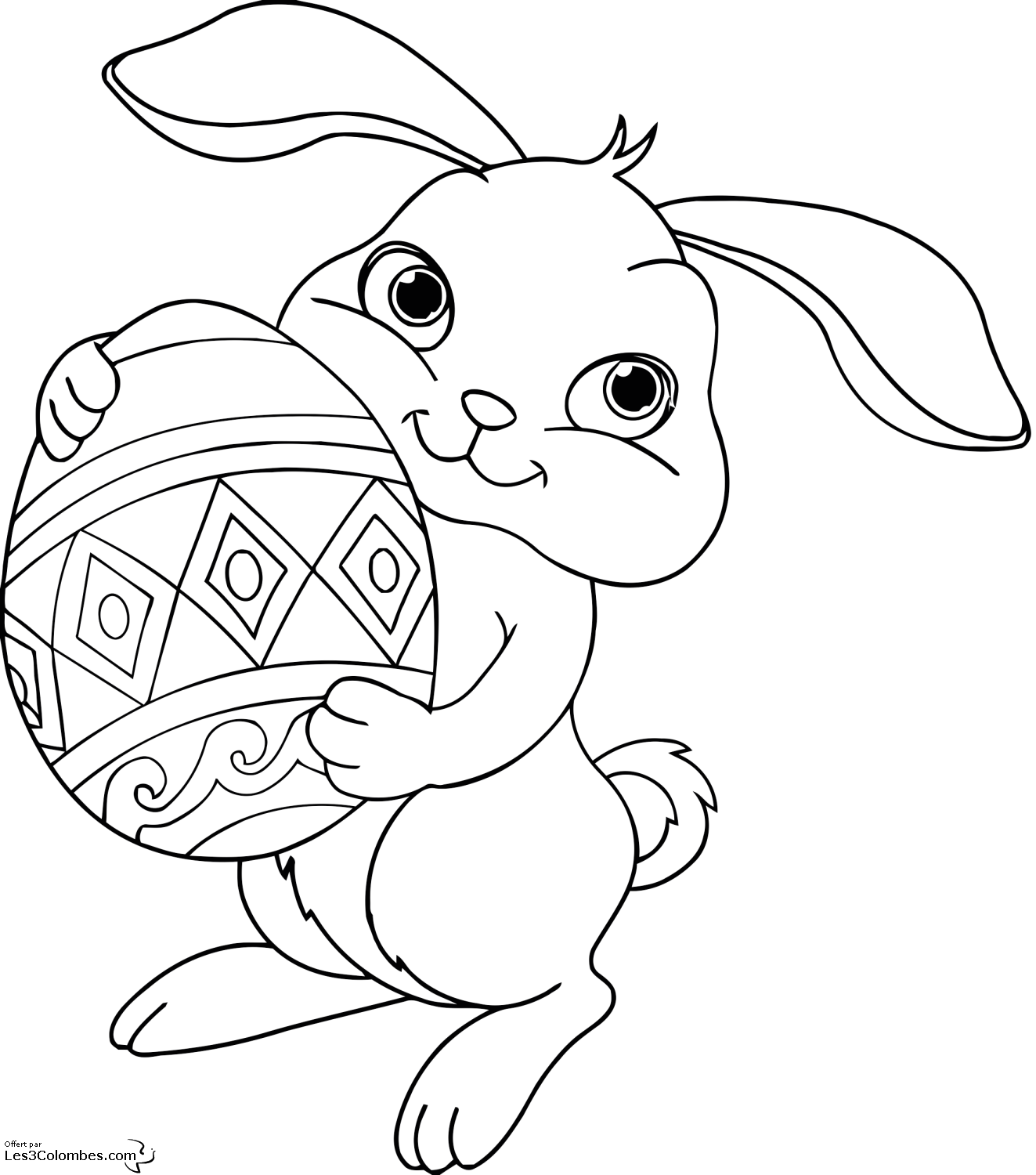 Bonito dibujo de conejo de Pascua para imprimir Bonito dibujo de conejo de Pascua para imprimir