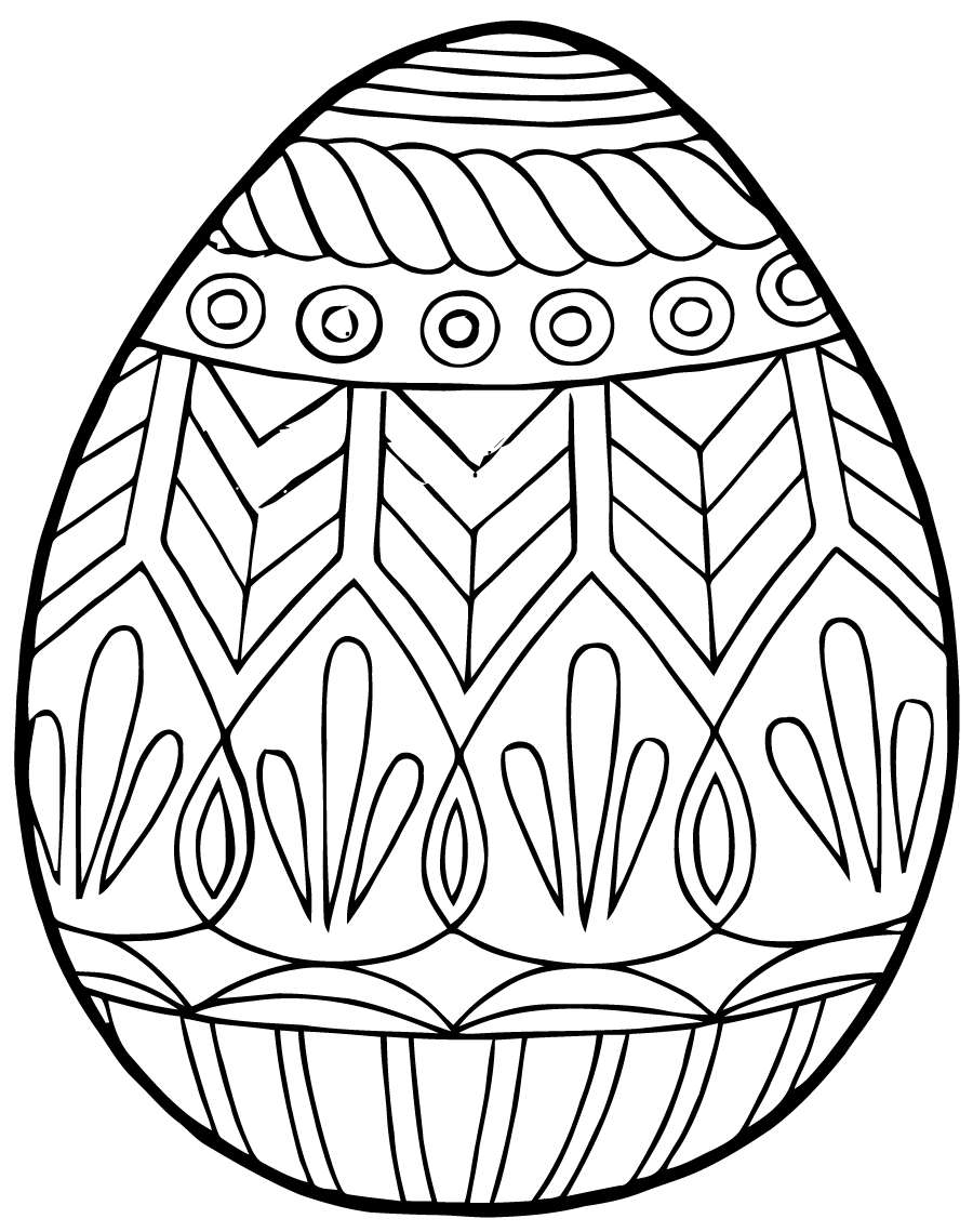 Dibujo imprimible de un huevo de Pascua