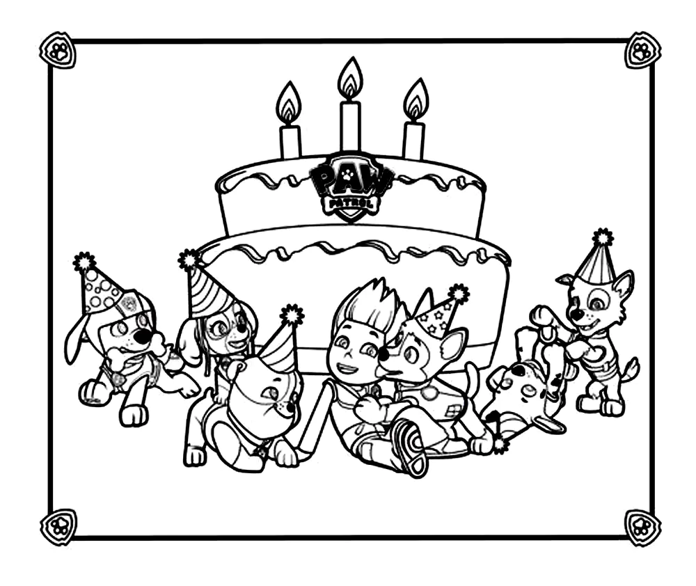 Dibujo de PAW Patrol, Patrulla de cachorros gratis para descargar y colorear (Patrulla Canina)