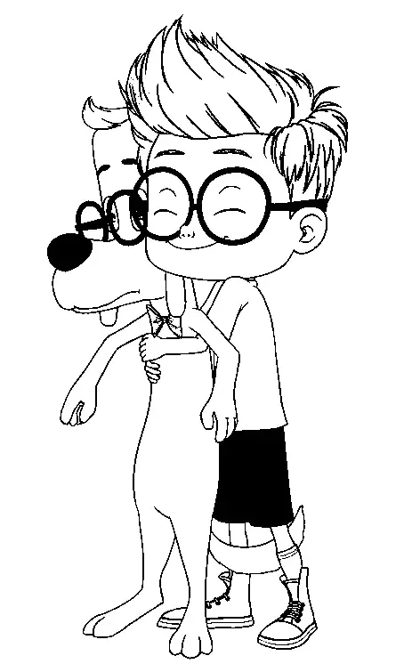 Colorear a Mr. Peabody y Sherman: Viajes en el tiempo para niños (Página de M Peabody y Sherman Time Travel para imprimir para niños)