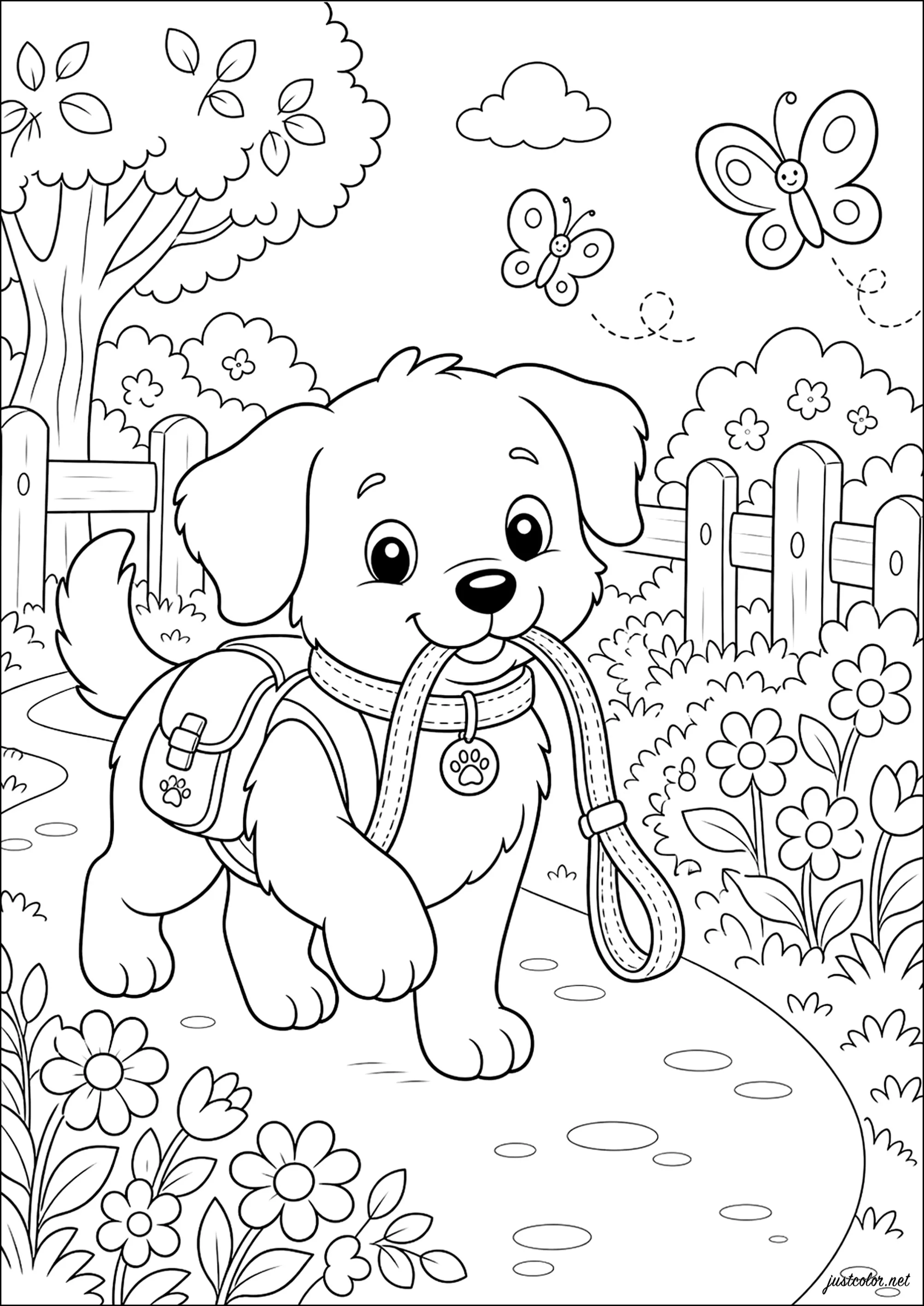 Dibujos para colorear gratis de perros para descargar