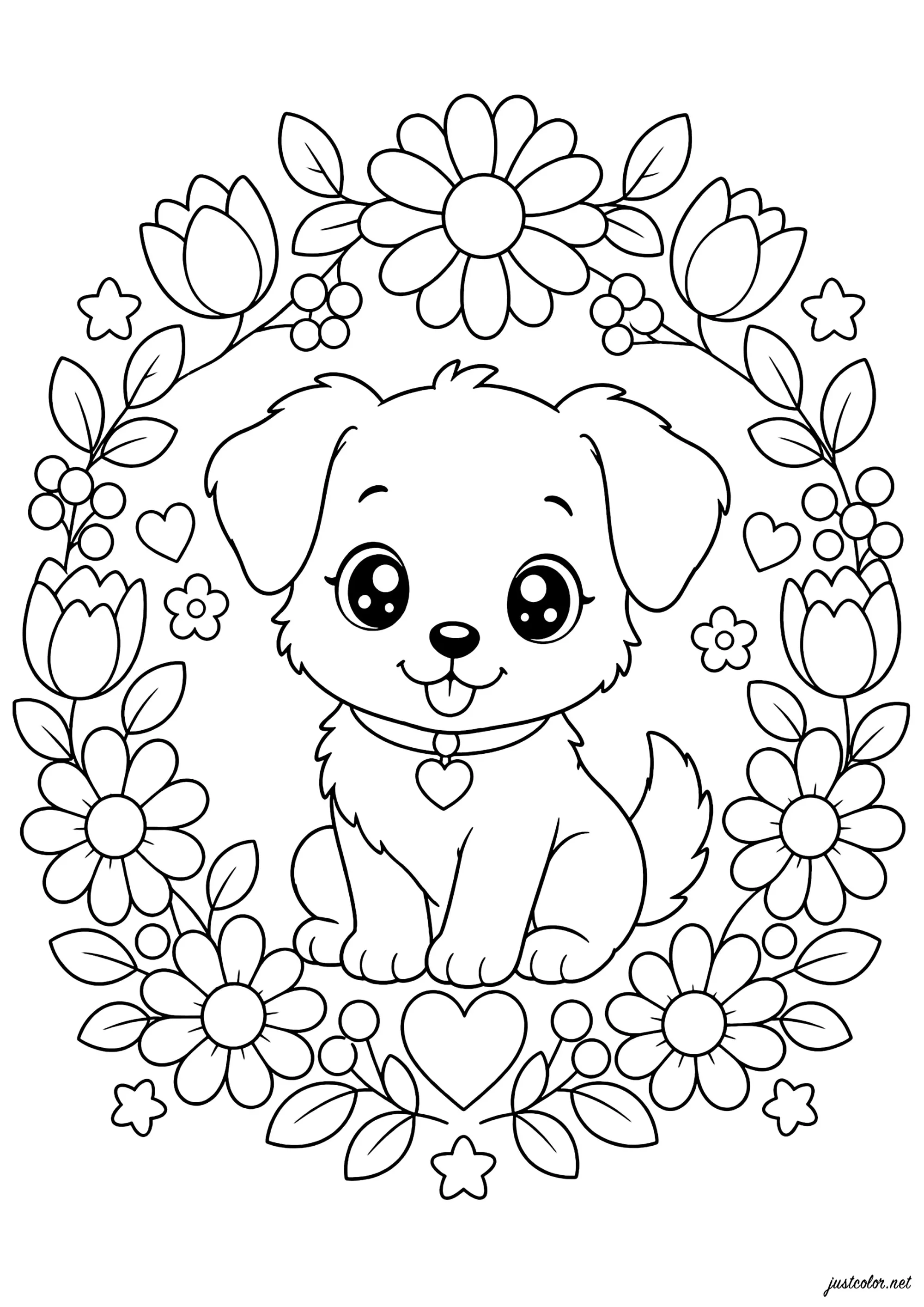 Dibujos para colorear de perros para niños