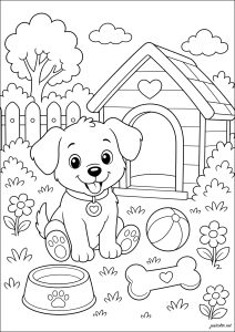 Dibujos para colorear gratis de perros para descargar