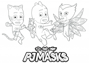 PJ Masks : Logotipo y 3 personajes