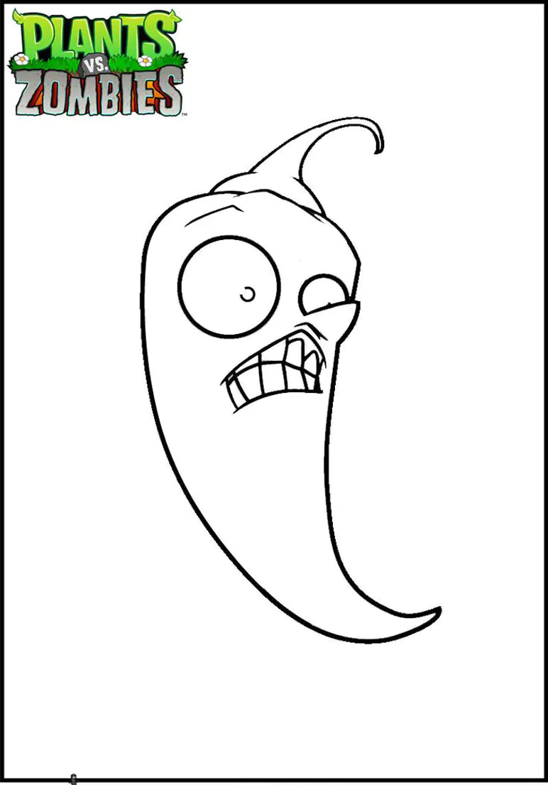 Dibujo gratis de Plants vs Zombie para descargar y colorear (Plantas contra Zombies)
