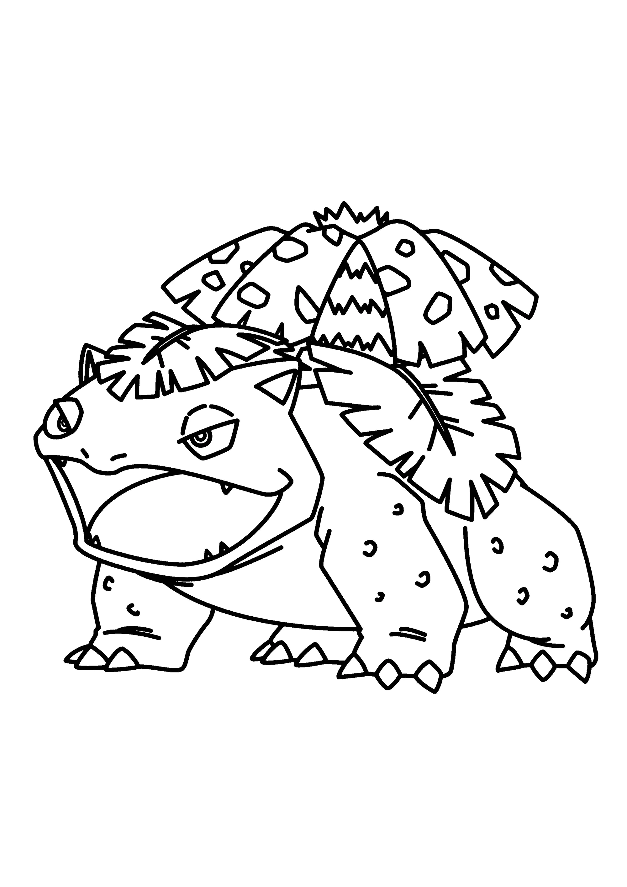 Herbizarre: Coloración simple (Página de Todas las páginas para colorear de Pokémon para imprimir para niños)