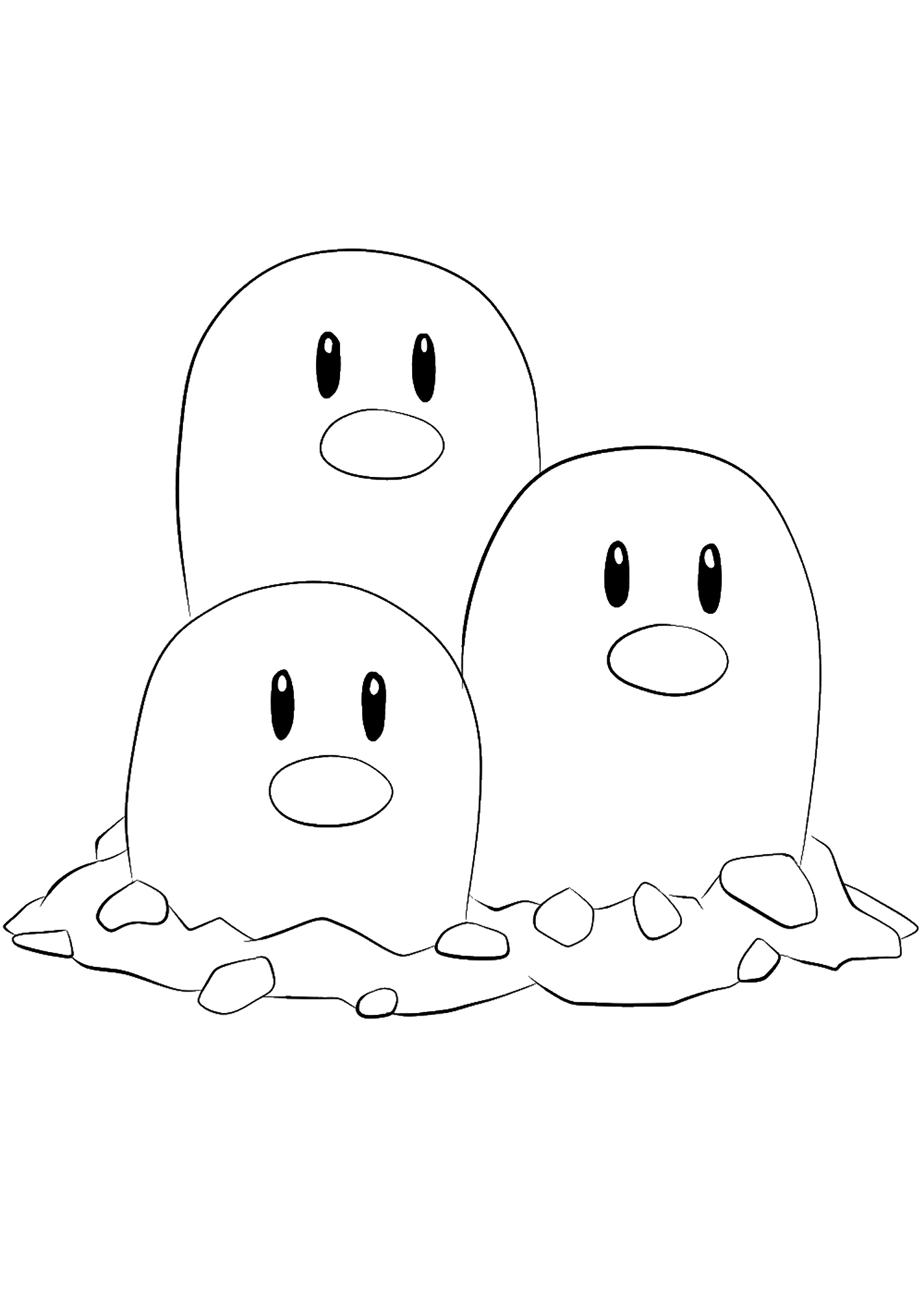 <b>Triopiker</b> (nº 51): Pokémon de la Generación I (Página de Todas las páginas para colorear de Pokémon para imprimir para niños)