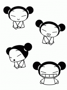 Pucca 8ª páginas para colorear para niños