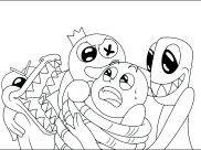Páginas de Rainbow friends para imprimir para niños