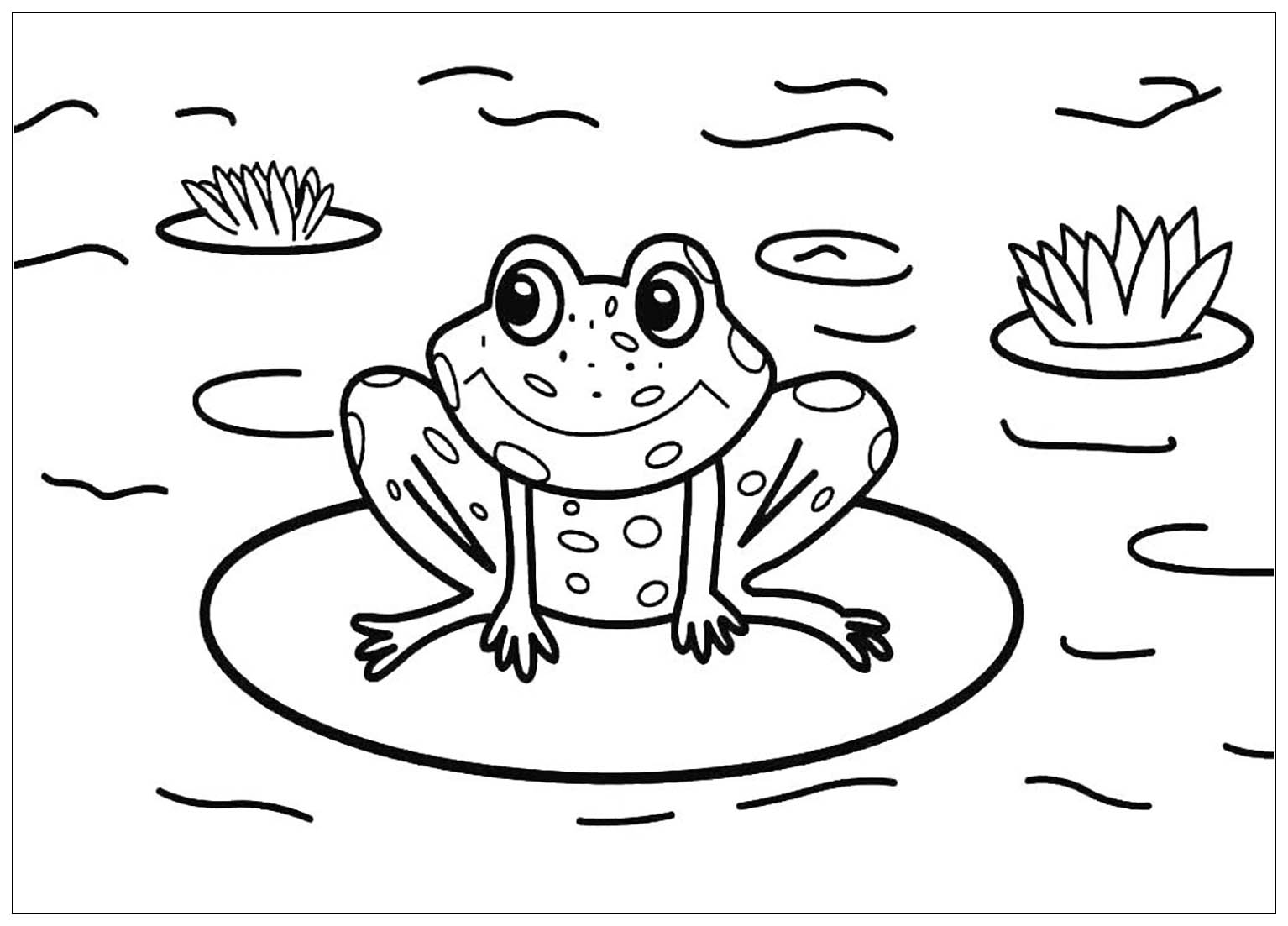 Divertidas páginas para colorear de ranas