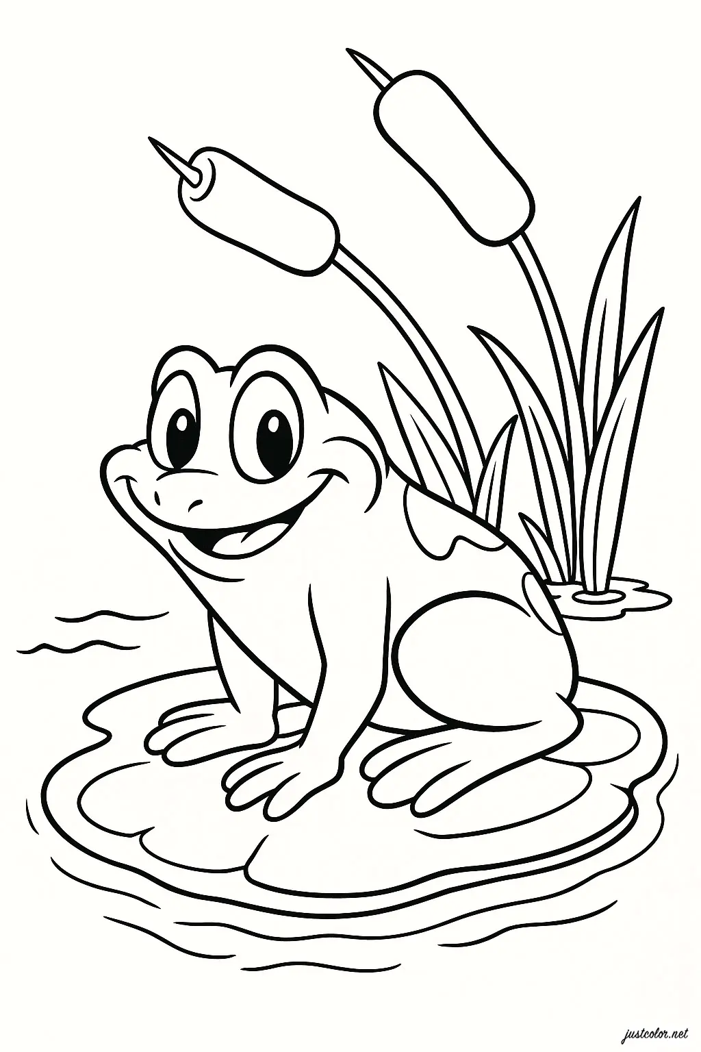 Dibujos para colorear fáciles para niños sobre el tema de las Ranas