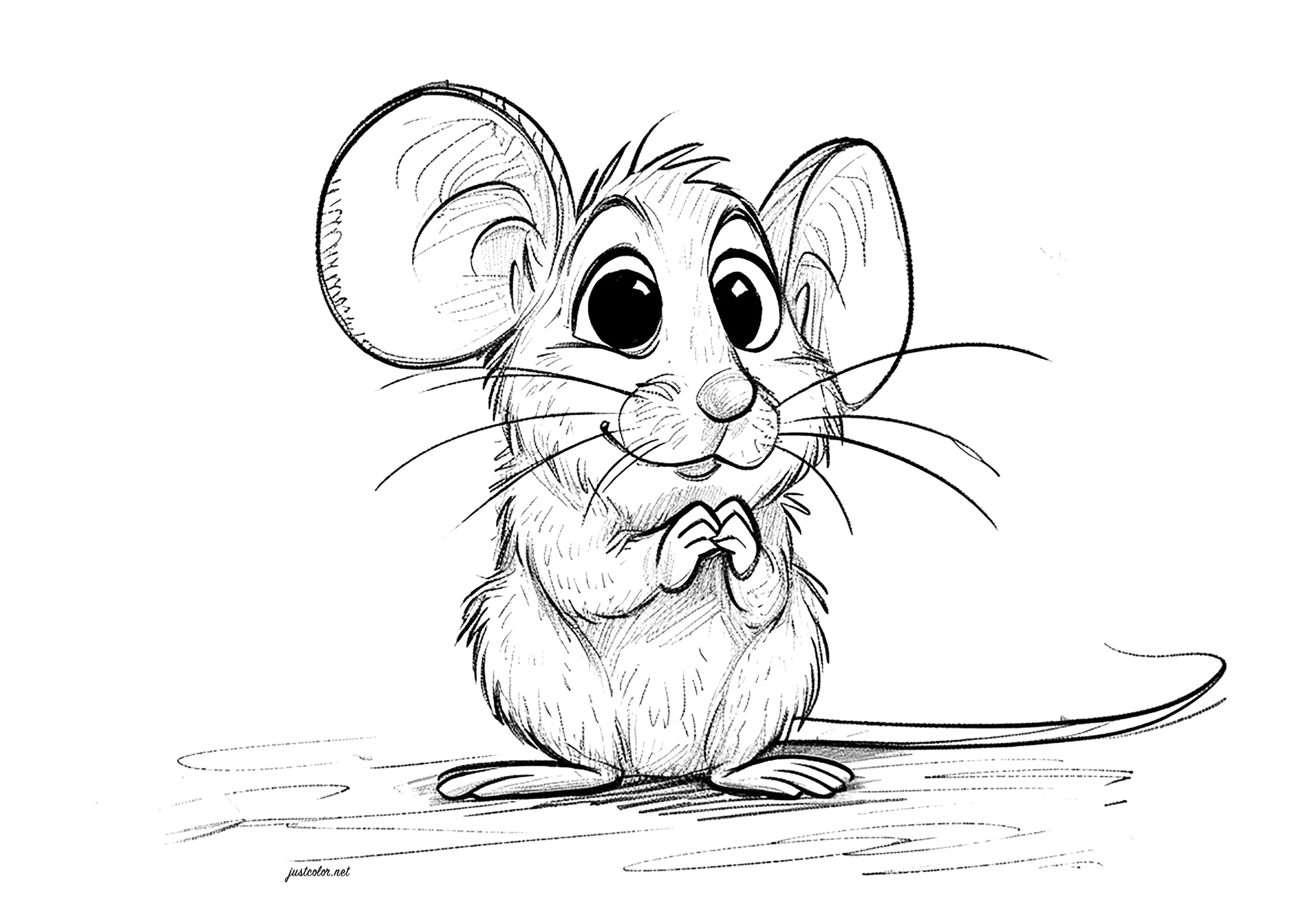 Ratón travieso (Página para imprimir para niños)