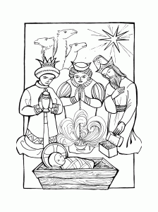 Imagen de Reyes Magos para imprimir y colorear