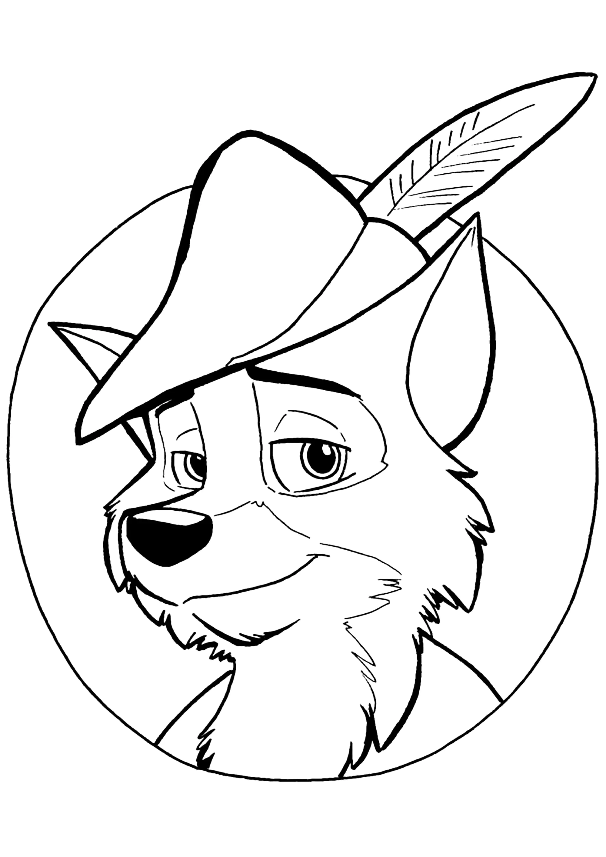 La cara de Robin Hood (Página para imprimir para niños)