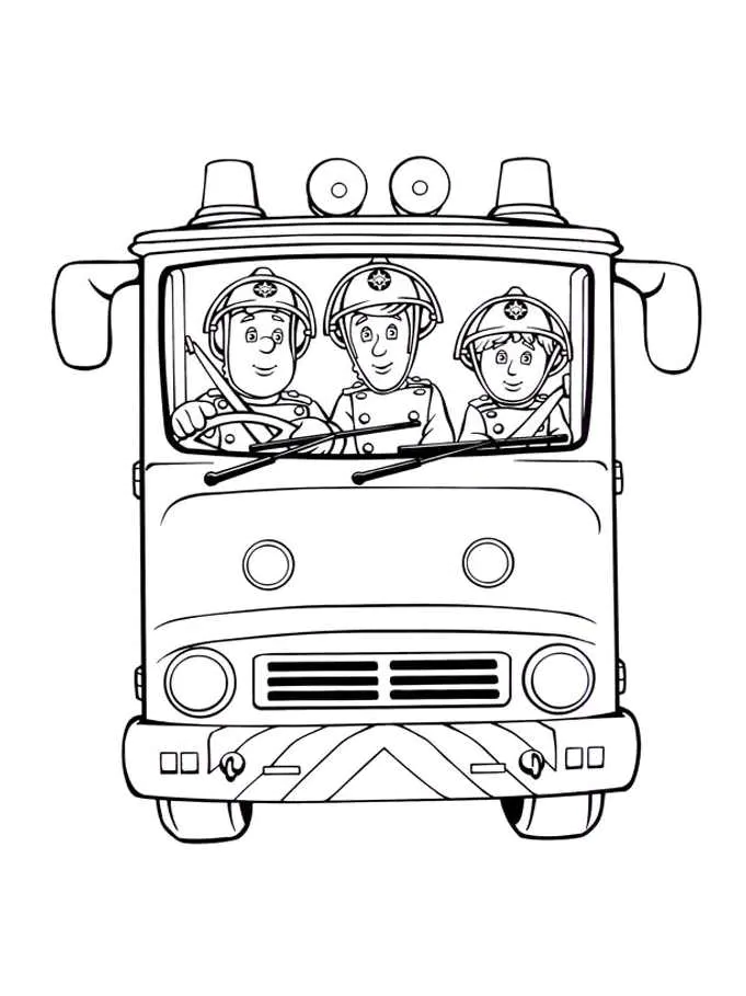 Dibujo gratis de Sam el bombero para descargar y colorear