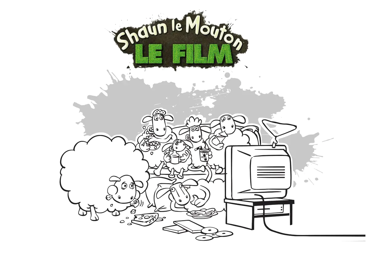 Shaun las ovejas : Televisión (Página para imprimir para niños)
