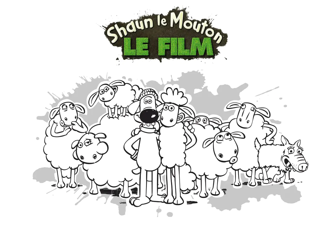 Équipe Shaun las ovejas (Página para imprimir para niños)